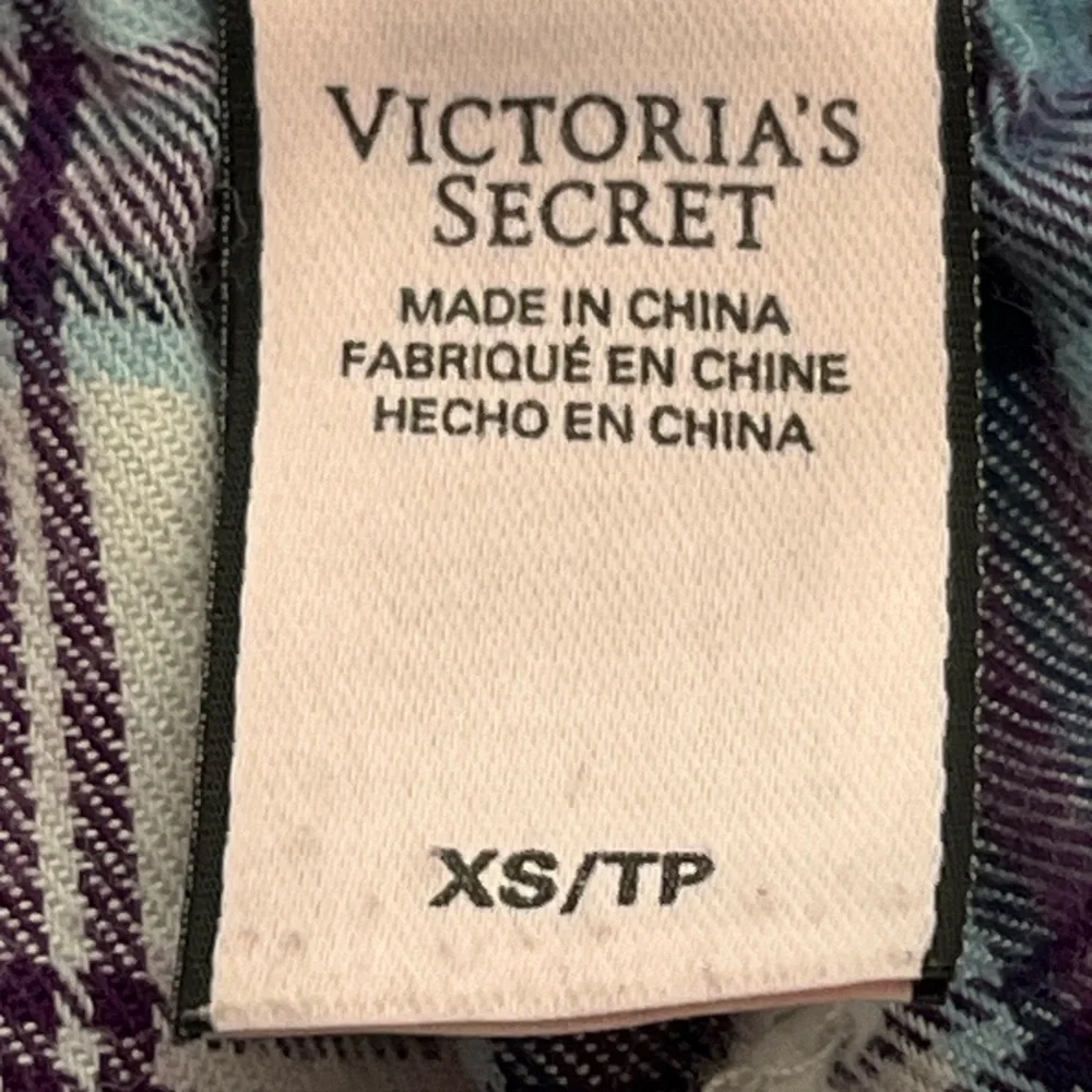 Victoria's Secret 2 Piece Pajama Plum Plaid Pants‎ Light Plum Top Women's XS